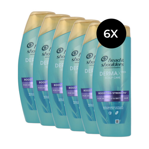 Head & Shoulders DermaXPro Boosting Strength Shampoo - 6 x 300 ml (voor breekbaar haar)