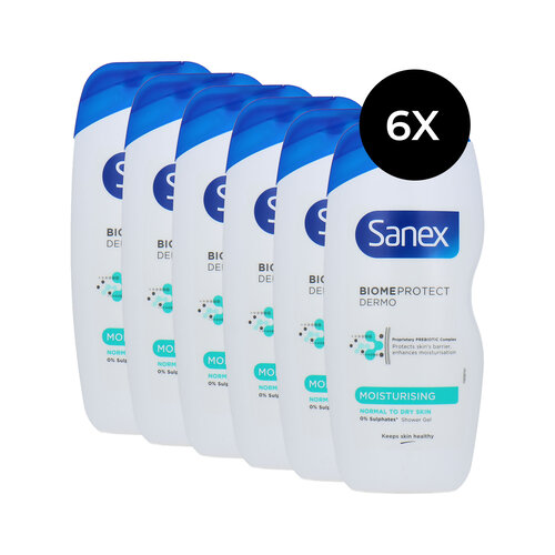 Sanex Biome Protect Dermo Moisturising Shower Gel - 6 x 225 ml