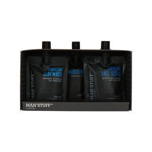 Man'Stuff Charcoal Skincare Set - 3 x 50 ml