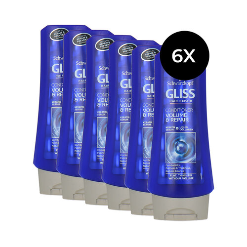 Schwarzkopf Gliss Hair Repair Volume & Repair Conditioner - 6 x 200 ml