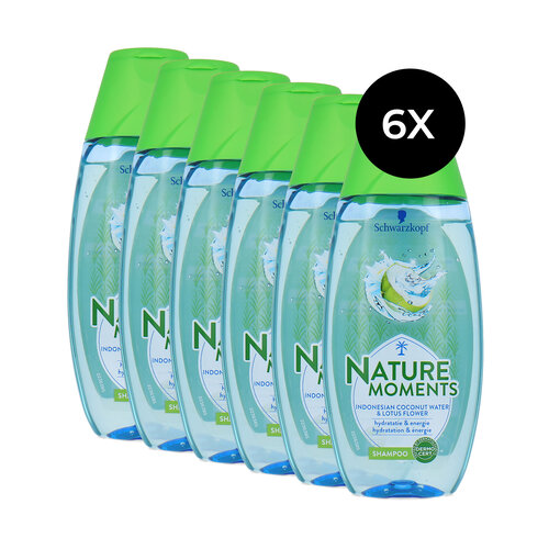 Schwarzkopf Nature Moments Indonesian Coconut Water & Lotus Flower Shampoo - 6 x 250 ml