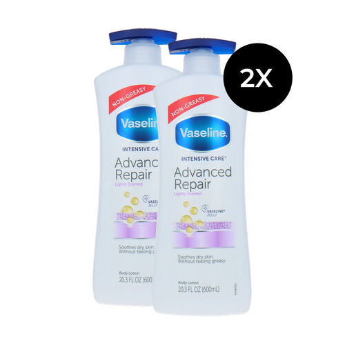 Vaseline Advanced Repair With Pump Body Lotion - 2 x 600 ml