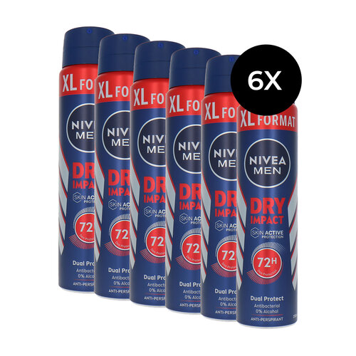 Nivea Men Dry Impact Deodorant Spray XL - 6 x 250 ml