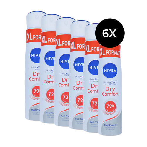 Nivea Dry Comfort Deodorant Spray XL - 6 x 250 ml