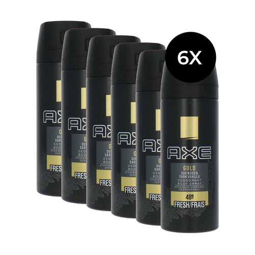 Axe 48 H Fresh Deodorant Spray Gold - 6 x 150 ml