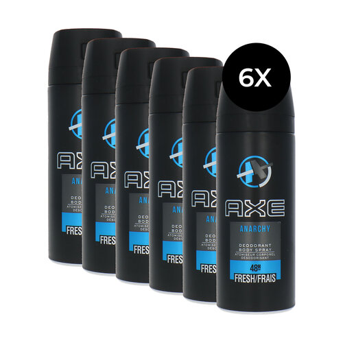 Axe 48 H Fresh Deodorant Spray Anarchy For Him - 6 x 150 ml