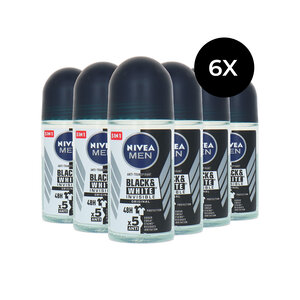 Nivea Black & White Invisible Original Deo Roller - 6 x 50 ml Black & White Invisible Original Deo Roller - 6 x 50 ml