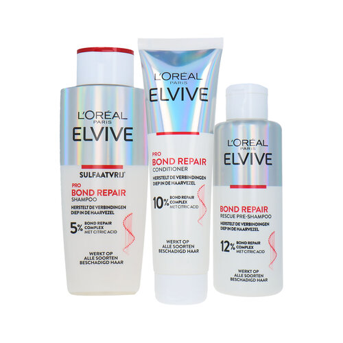 L'Oréal Elvive Bond Repair Pre-Shampoo, Shampoo & Conditioner - 550 ml L'Oréal Elvive Bond Repair Pre-Shampoo, Shampoo & Conditioner - 550 ml