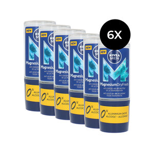 Men Magnesium Dry Fresh Deo Roller - 6 x 50 ml