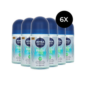 Nivea Men Fresh Kick Deo Roller - 6 x 50 ml Men Fresh Kick Deo Roller - 6 x 50 ml