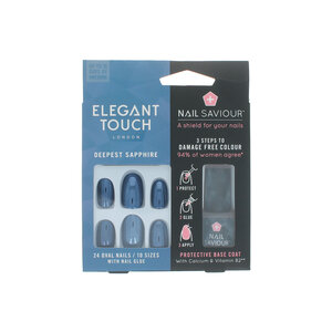 False Nails + Nail Saviour Cadeauset - Deepest Sapphire