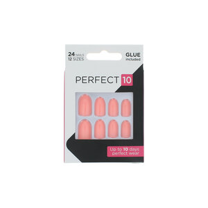 Perfect 10 Pre-Glued Nails - Coral Craze