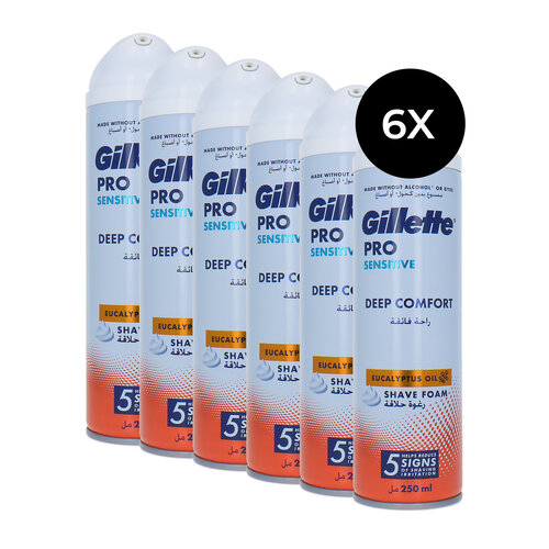 Gillette Pro Sensitive Deep Comfort Shave Foam - 6 x 250 ml Gillette Pro Sensitive Deep Comfort Shave Foam - 6 x 250 ml