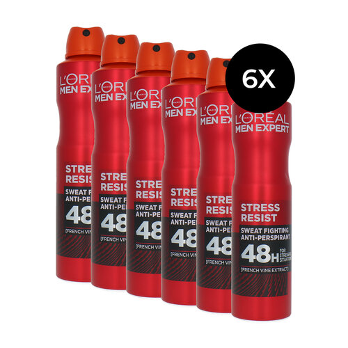 L'Oréal Men Expert Stress Resist Deodorant Spray - 6 x 250 ml L'Oréal Men Expert Stress Resist Deodorant Spray - 6 x 250 ml