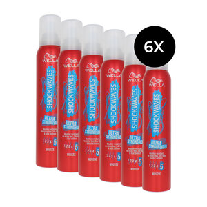 Shockwaves Ultra Strong Hold Mousse - 6 x 200 ml