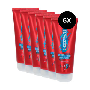 Shockwaves Ultra Strong Power Hold Gel - 6 x 200 ml