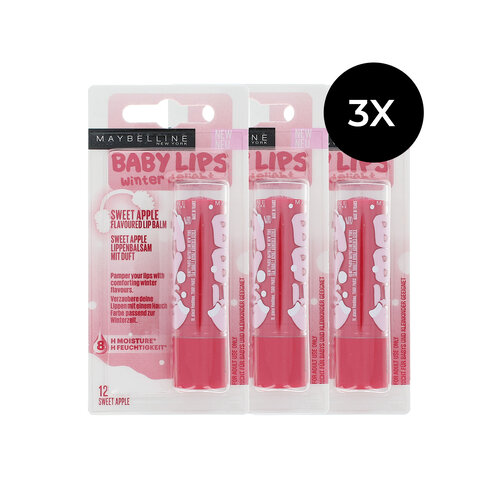 Maybelline Baby Lips Winter Delight Sweet Apple Lippenbalsem - 3 x 4 ml Maybelline Baby Lips Winter Delight Sweet Apple Lippenbalsem - 3 x 4 ml