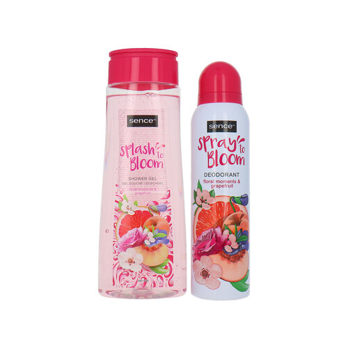 Sence Splash To Bloom Shower Gel & Spray To Bloom Deo Spray - Floral Moments & Grapefruit - 300 ml-150 ml Sence Splash To Bloom Shower Gel & Spray To Bloom Deo Spray - Floral Moments & Grapefruit - 300 ml-150 ml