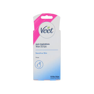 Veet Pure Inspirations 16 Wax Strips For Face (voor gevoelige huid) Pure Inspirations 16 Wax Strips For Face (voor gevoelige huid)