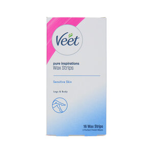 Veet Pure Inspirations 16 Wax Strips For Legs & Body (voor gevoelige huid) Pure Inspirations 16 Wax Strips For Legs & Body (voor gevoelige huid)