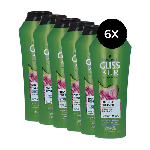 Schwarzkopf Gliss Kur Bio-Tech Restore Shampoo - 6 x 250 ml Schwarzkopf Gliss Kur Bio-Tech Restore Shampoo - 6 x 250 ml