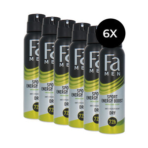 Fa Men Sport Energy Boost Deodorant Spray - 6 x 150 ml Men Sport Energy Boost Deodorant Spray - 6 x 150 ml