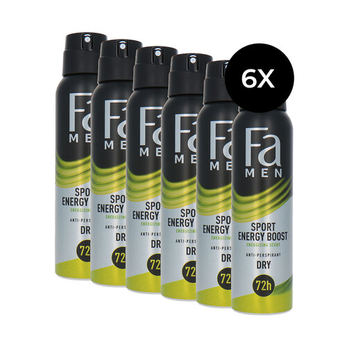 Fa Men Sport Energy Boost Deodorant Spray - 6 x 150 ml Fa Men Sport Energy Boost Deodorant Spray - 6 x 150 ml
