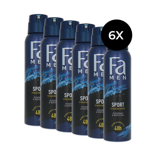 Fa Men Sport Vitalizing Scent Deodorant Spray - 6 x 150 ml Fa Men Sport Vitalizing Scent Deodorant Spray - 6 x 150 ml