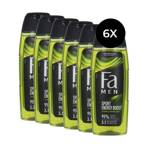 Men Body & Hair Shower Gel Sport Energy Boost - 6 x 250 ml