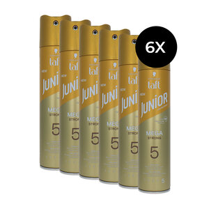 Schwarzkopf Taft Junior Mega Strong Hairspray - 6 x 250 ml Taft Junior Mega Strong Hairspray - 6 x 250 ml