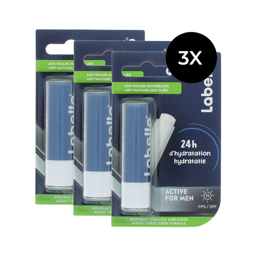 Labello Active For Men Lippenbalsem - 3 x 4,8 gr Labello Active For Men Lippenbalsem - 3 x 4,8 gr