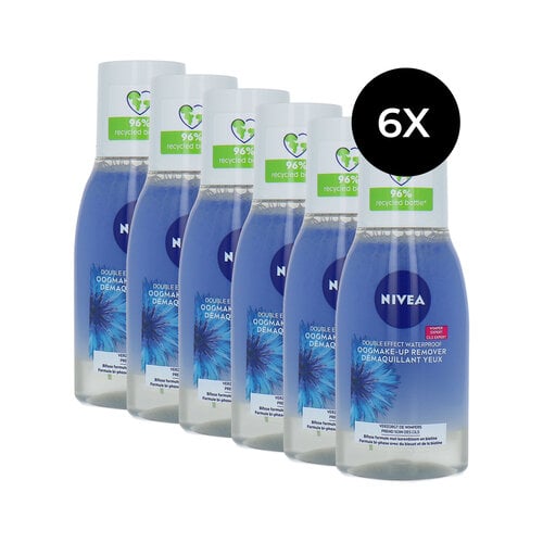 Nivea Double Effect Waterproof Eye Make-Up Remover - 6 x 125 ml Nivea Double Effect Waterproof Eye Make-Up Remover - 6 x 125 ml