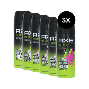 Axe 48 HRS Non Stop Fresh Deodorant Spray Epic Fresh - 6 x 150 ml 48 HRS Non Stop Fresh Deodorant Spray Epic Fresh - 6 x 150 ml