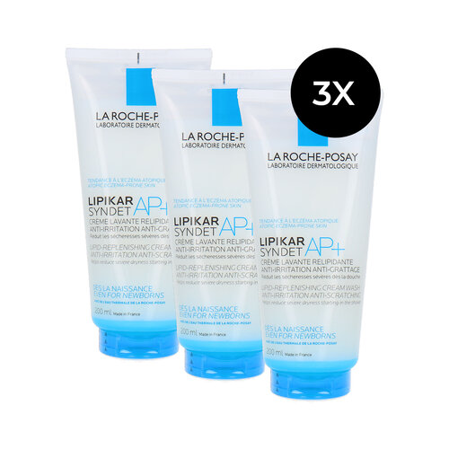 La Roche-Posay Lipikar AP+ Syndet Cream Wash - 3 x 200 ml (voor jeukende en geïrriteerde huid) La Roche-Posay Lipikar AP+ Syndet Cream Wash - 3 x 200 ml (voor jeukende en geïrriteerde huid)