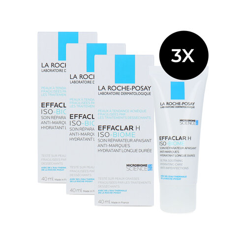 La Roche-Posay Effaclar H Iso-Biome Ultra Soothing Restorative Anti-Imperfections Care - 3 x 40 ml (voor droge en gevoelige huid) La Roche-Posay Effaclar H Iso-Biome Ultra Soothing Restorative Anti-Imperfections Care - 3 x 40 ml (voor droge en gevoelige huid)