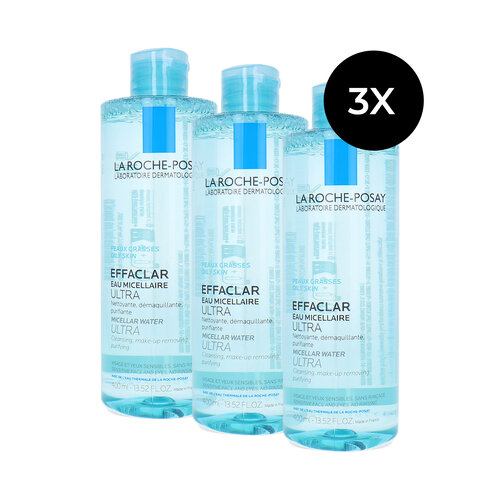 La Roche-Posay Effaclar Ultra Micellar Water - 3 x 400 ml La Roche-Posay Effaclar Ultra Micellar Water - 3 x 400 ml