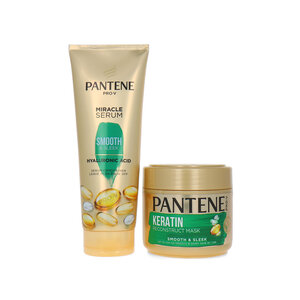 Pantene Pro-V Smooth & Sleek Miracle Serum + Reconstruct Mask - 520 ml Pro-V Smooth & Sleek Miracle Serum + Reconstruct Mask - 520 ml