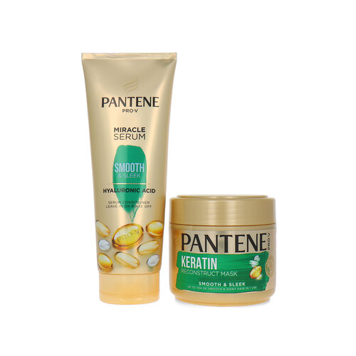 Pantene Pro-V Smooth & Sleek Miracle Serum + Reconstruct Mask - 520 ml Pantene Pro-V Smooth & Sleek Miracle Serum + Reconstruct Mask - 520 ml