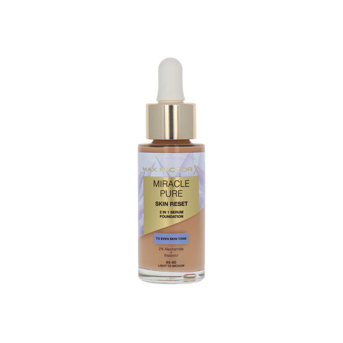 Max Factor Miracle Pure Skin Reset 2in1 Serum Foundation - 60-80 Light To Medium Max Factor Miracle Pure Skin Reset 2in1 Serum Foundation - 60-80 Light To Medium