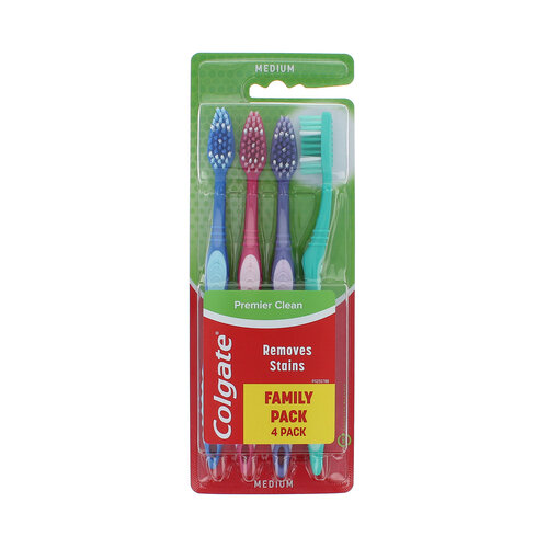 Colgate Premier Clean Toothbrushes - Medium (set van 4) Colgate Premier Clean Toothbrushes - Medium (set van 4)
