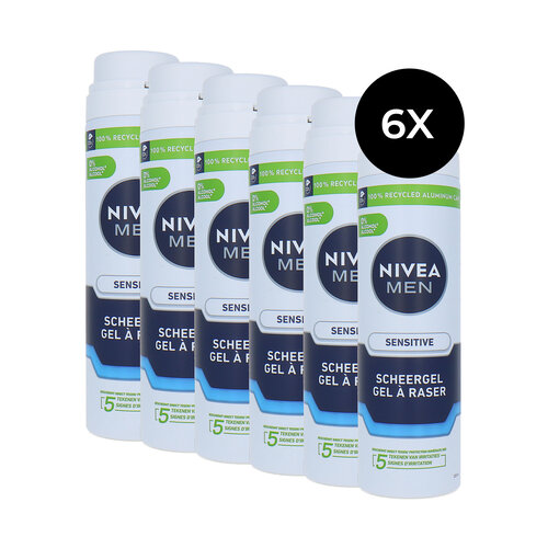 Nivea Men Sensitive Shaving Gel - 6 x 200 ml Nivea Men Sensitive Shaving Gel - 6 x 200 ml