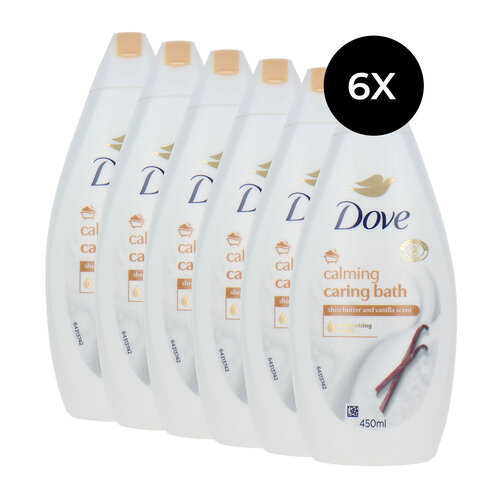 Dove Calming Carin Bath Shea Butter And Vanilla Scent - 6 x 450 ml Dove Calming Carin Bath Shea Butter And Vanilla Scent - 6 x 450 ml