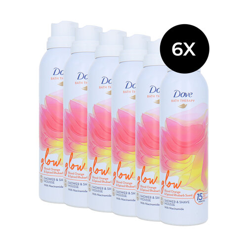 Dove Bath Therapy Shower & Shave Mousse Glow - 6 x 200 ml Dove Bath Therapy Shower & Shave Mousse Glow - 6 x 200 ml