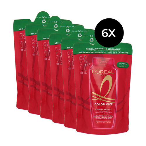 L'Oréal Color Vive Colour Protect Shampoo Refill - 6 x 250 ml L'Oréal Color Vive Colour Protect Shampoo Refill - 6 x 250 ml