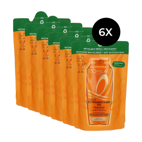 L'Oréal Extraoridinary Oil Nourishing Shampoo Refill - 6 x 250 ml L'Oréal Extraoridinary Oil Nourishing Shampoo Refill - 6 x 250 ml