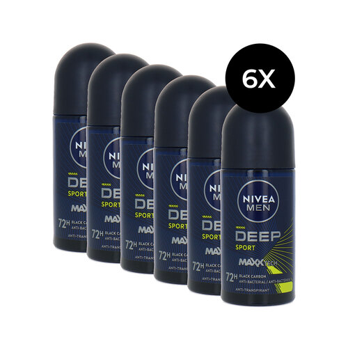 Nivea Men Deep Sport Deo Roller - 6 x 50 ml Nivea Men Deep Sport Deo Roller - 6 x 50 ml