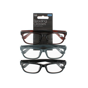 Second Glance 3 Pieces Bold Frame Reading Glasses + 1.00 - Black-Brown-Grey 3 Pieces Bold Frame Reading Glasses + 1.00 - Black-Brown-Grey