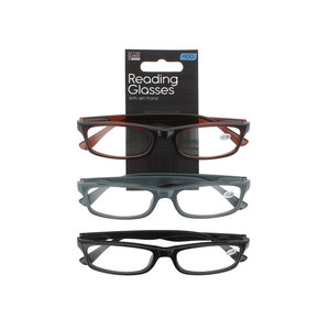 Second Glance 3 Pieces Slim Frame Reading Glasses + 1.00 - Black-Brown-Grey 3 Pieces Slim Frame Reading Glasses + 1.00 - Black-Brown-Grey