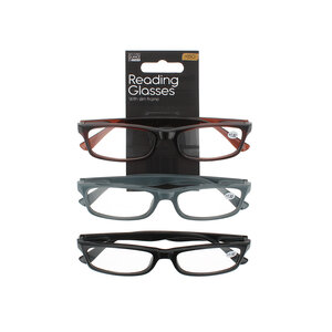 Second Glance 3 Pieces slim Frame Reading Glasses + 1.50 - Black-Brown-Grey 3 Pieces slim Frame Reading Glasses + 1.50 - Black-Brown-Grey