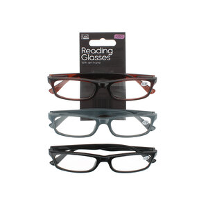 Second Glance 2 Pieces slim Frame Reading Glasses + 2.50 - Black-Brown-Grey 2 Pieces slim Frame Reading Glasses + 2.50 - Black-Brown-Grey
